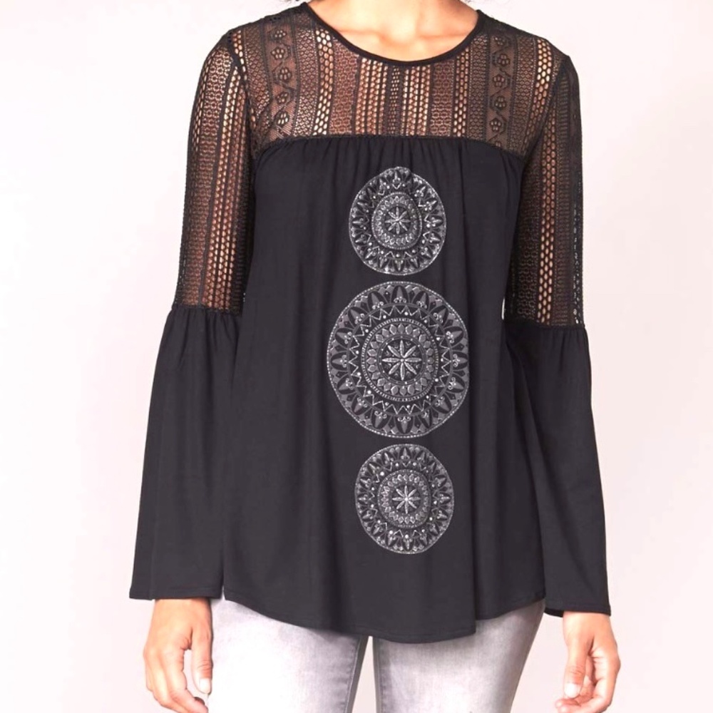 Desigual Neusifu Crochet Lace Top